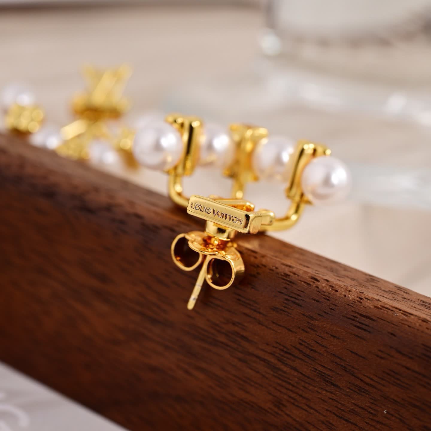 Louis Vuitton Minigram Pearls Earrings